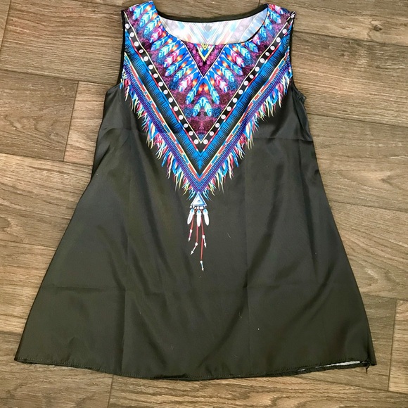 ***SOLD***Multi Colored Silk Native American Shirt - Picture 2 of 4